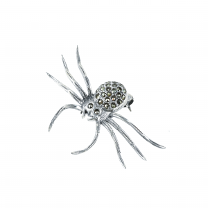Brosa argint marcasite spider