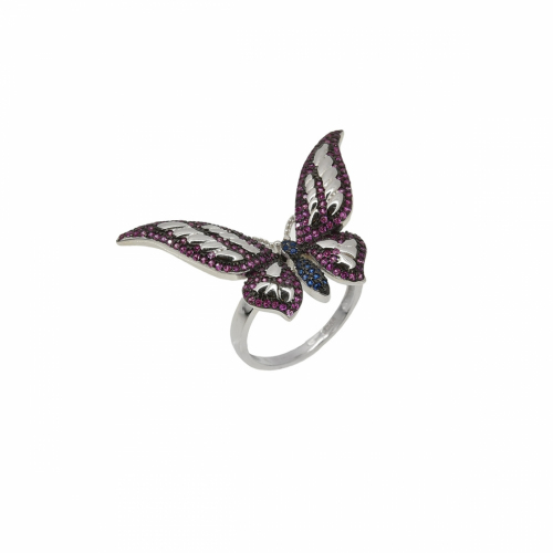 Inel argint fluture pietre zirconiu - 640065